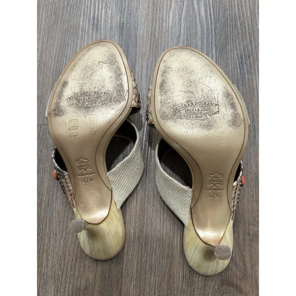 Vintage RICCARDO BANFI  Heeled‎ Mules Size 37.5